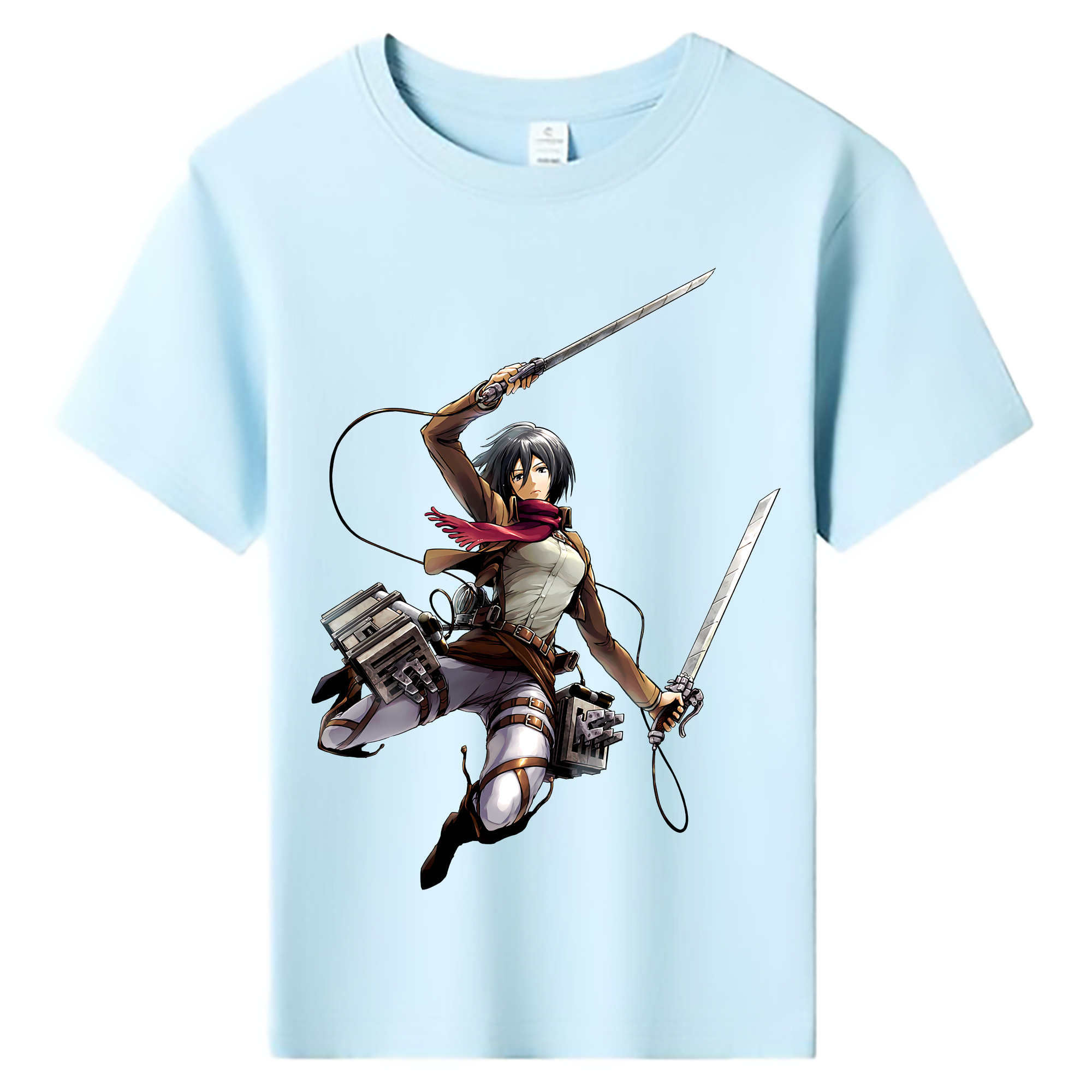 （画像用） 進撃の巨人 ミカサ·アッカーマン Attack on Titan Mikasa Ackerman 綿100％キッズTシャツ（フロントプリント）